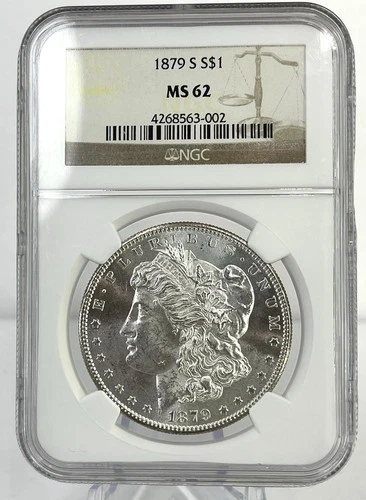1879 S $1 Morgan Silver Dollar NGC MS62 San Francisco 90% Silver