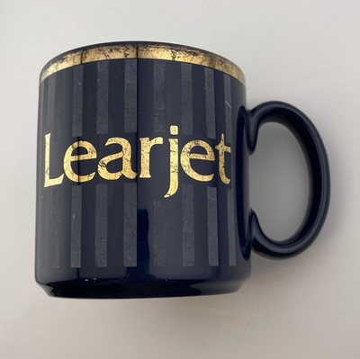 Learjet Airplane Blue & Gold Design Mug Coffee Cup Made By TAMS England