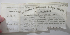 1864 Columbus Indianapolis Railroad Lager Script Bürgerkrieg Brown Shipley