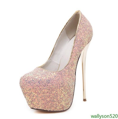 #ad Women Glitter Wedding Party Bride High Stiletto Heel Pumps Platform Casual Shoes $60.30