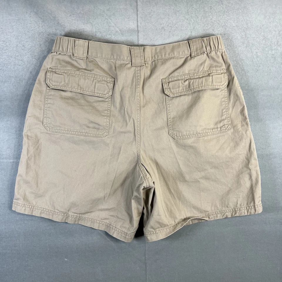 Croft & Barrow Side Elastic Cargo Shorts Mens 38 Tan 7" Inseam Utility Pocket - Image 2 of 4
