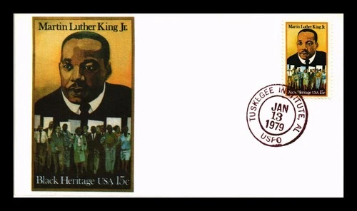 DR JIM STAMPS US COVER MARTIN LUTHER KING JR BLACK HERITAGE FDC HAND CANCEL