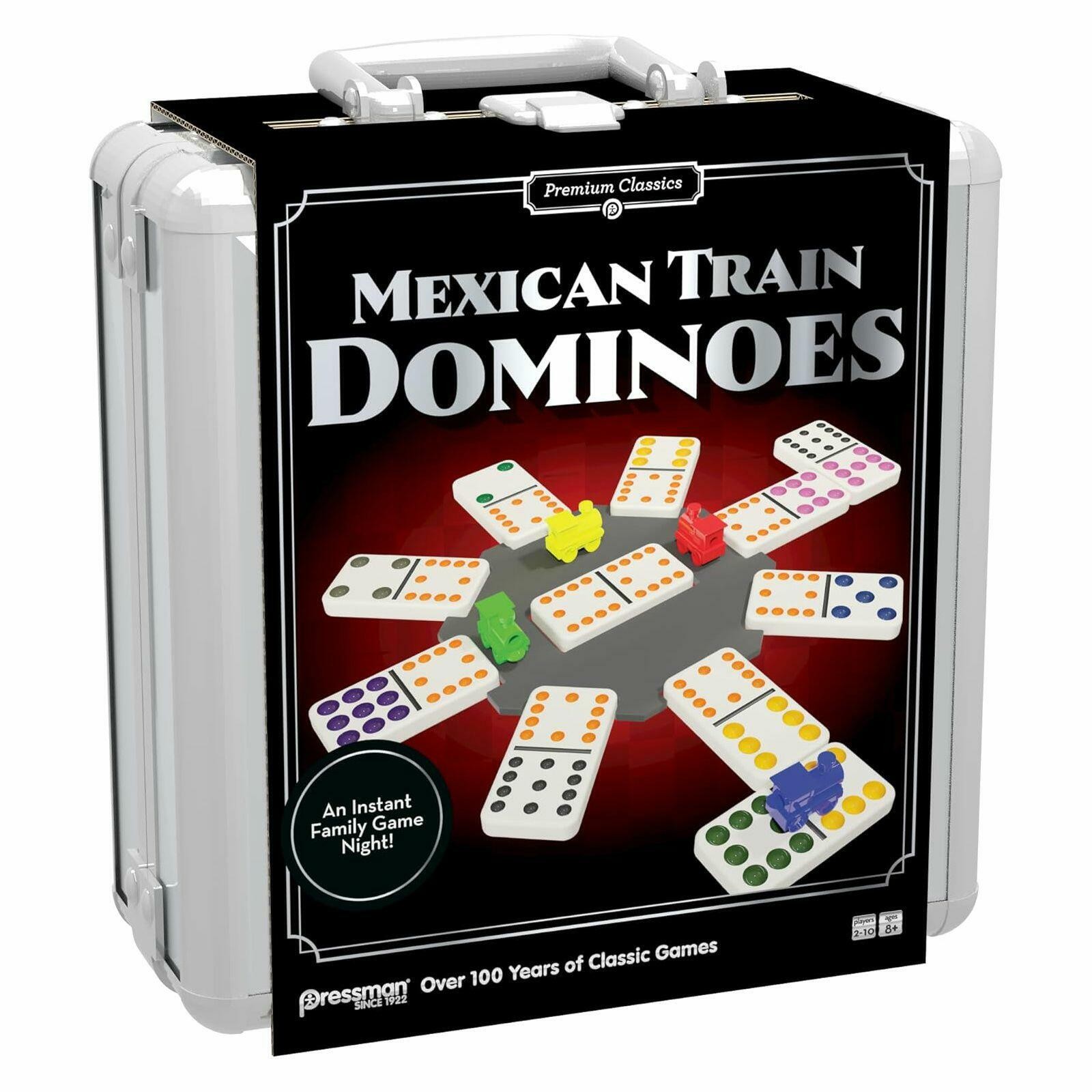Mexican Train Dominoes with Aluminum Carrying Case