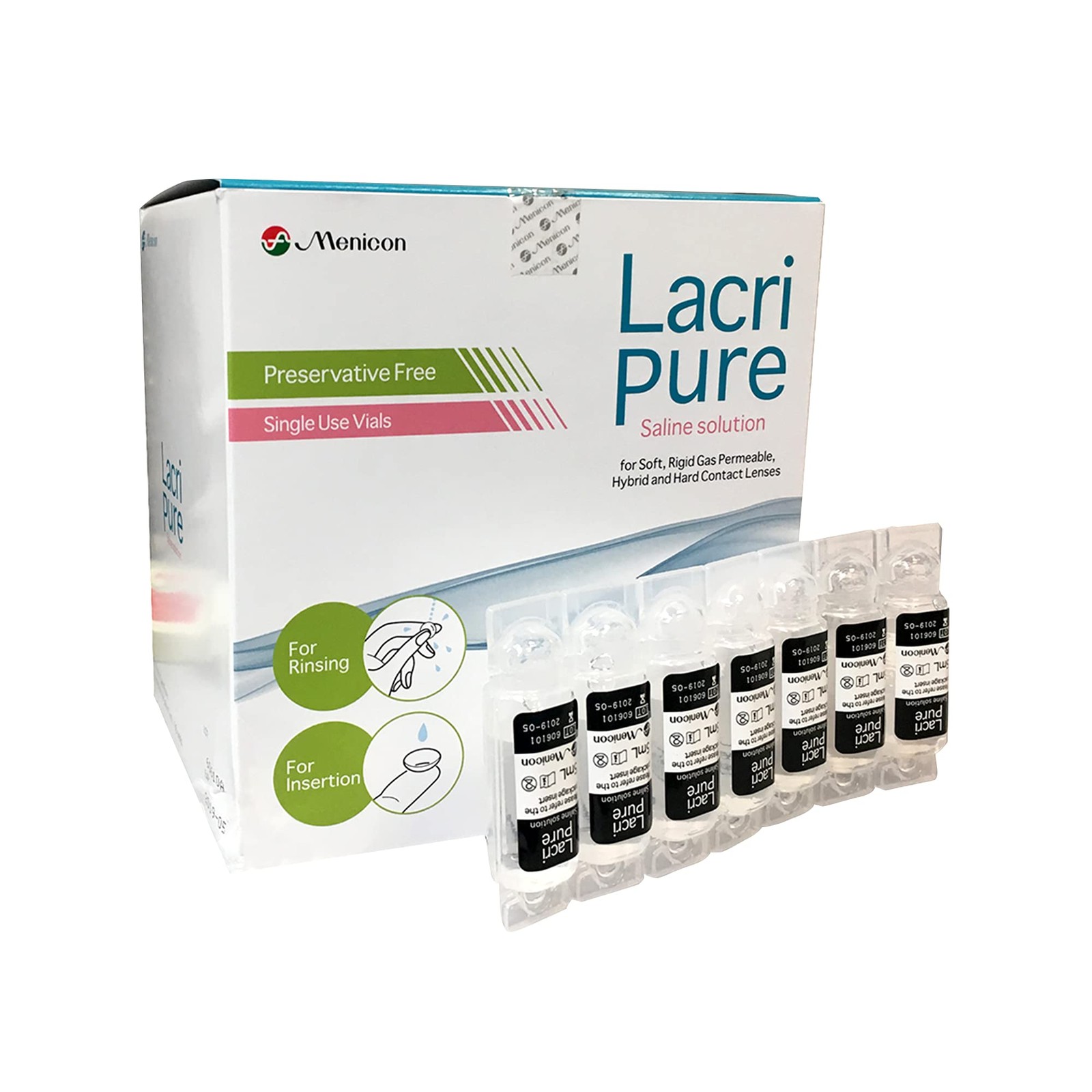 LacriPure Saline Contact Lens Solution, for Lens Rinse & Ins