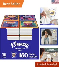 On-The-Go Facial Tissues, 16 On-The-Go Packs, 10 per Box, 3-Ply 160 Total, Pa...