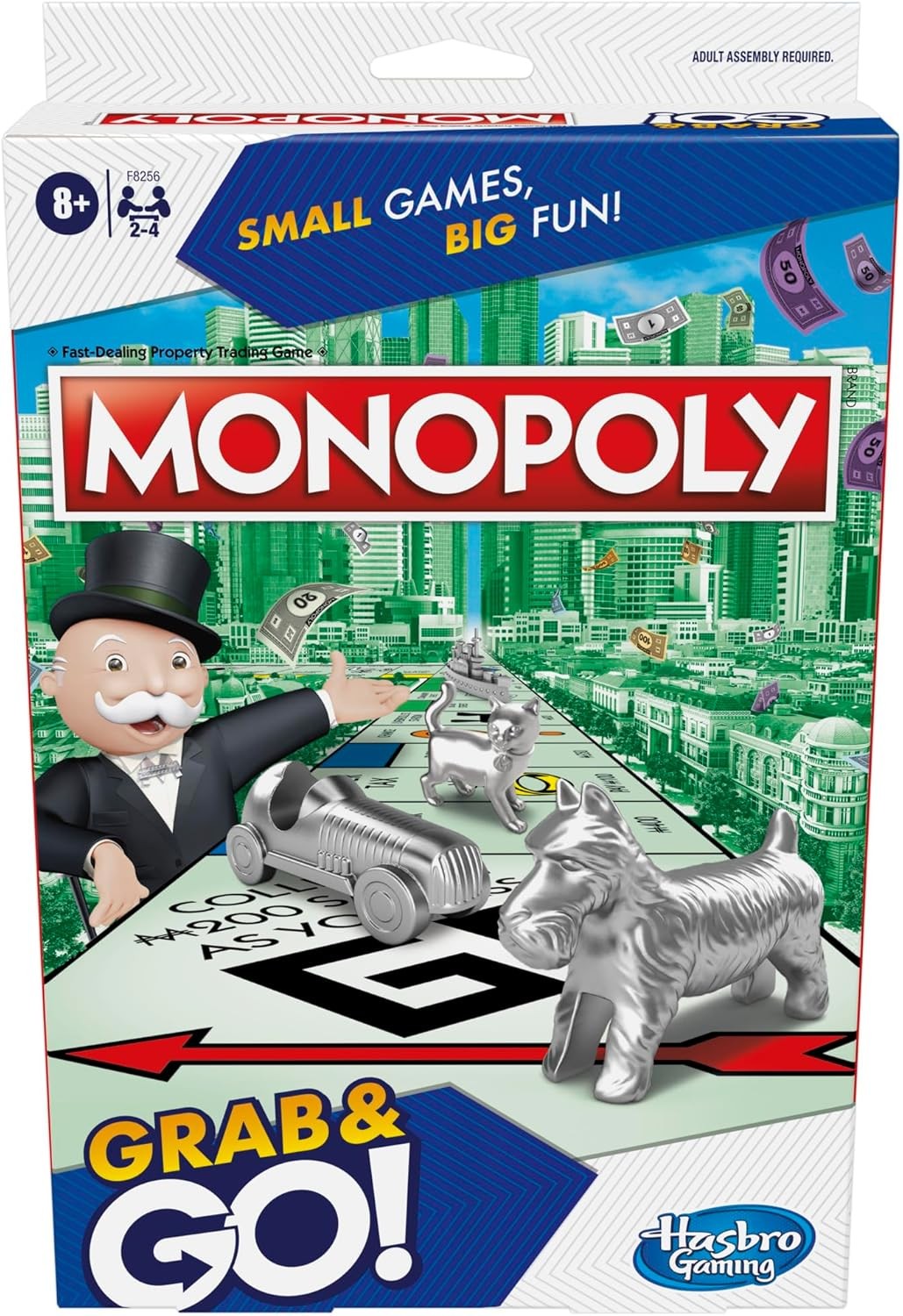 Hasbro Gaming Monopoly Grab and Go, Portable Strategy Board Game for 8+ Year Ol