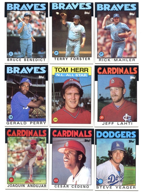 Lot Of (30) 1986 Topps Baseball Cards