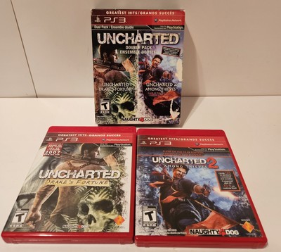 Uncharted Dual Pack PlayStation PS3 Drake's Fortune & Among Thieves CIB Greatest