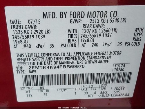 Passenger Axle Shaft Front 2.0L Turbo AWD Fits 15-18 EDGE 821283 - Picture 9 of 12