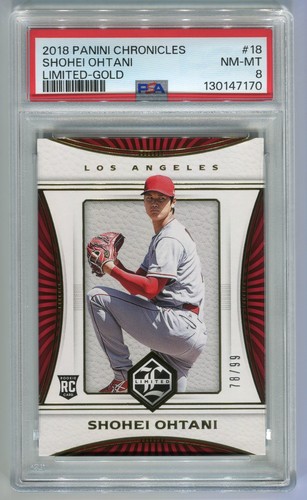 SHOHEI OHTANI 2018 Panini Chronicles Limited #18 ROOKIE RC GOLD 78/99 PSA 8