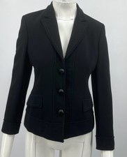 Moschino Cheap and Chic Black Mesh-Insert Frayed Blazer sz 8