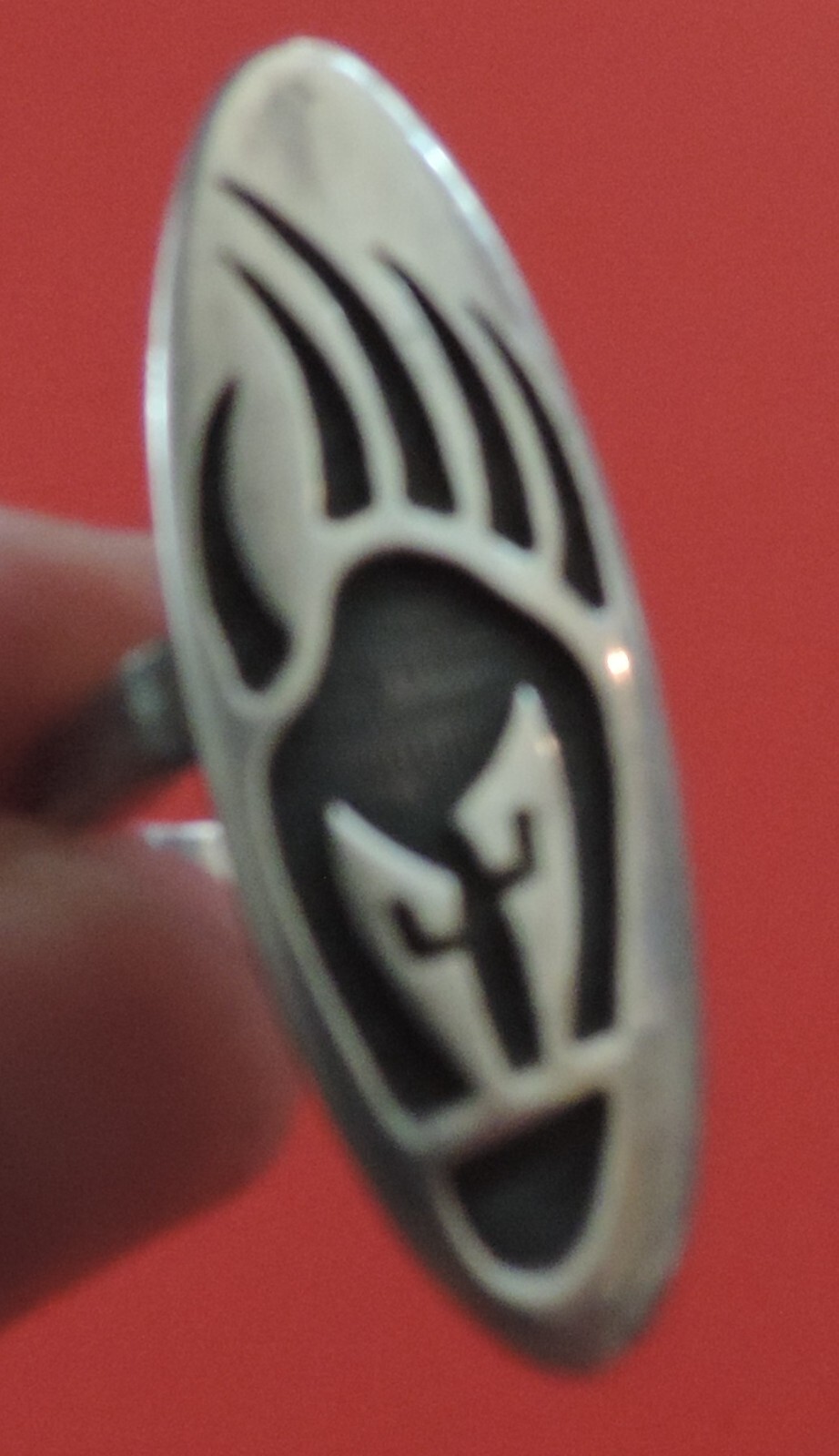 VINTAGE HOPI NATIVE AMERICAN LAWRENCE SAUFKIE BEAR CLAW SILVER RING