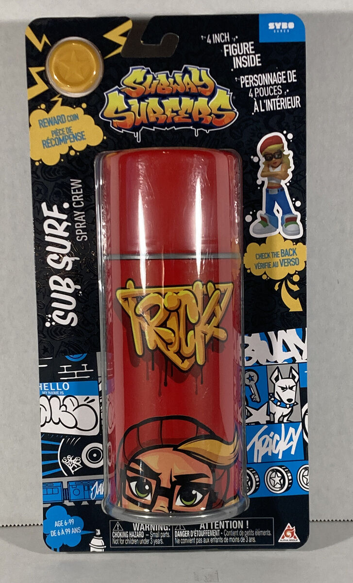 SUBWAY SURFERS SPRAY CREW JAKE AND TRICKY 4” FIGURE INSIDE THE CAN