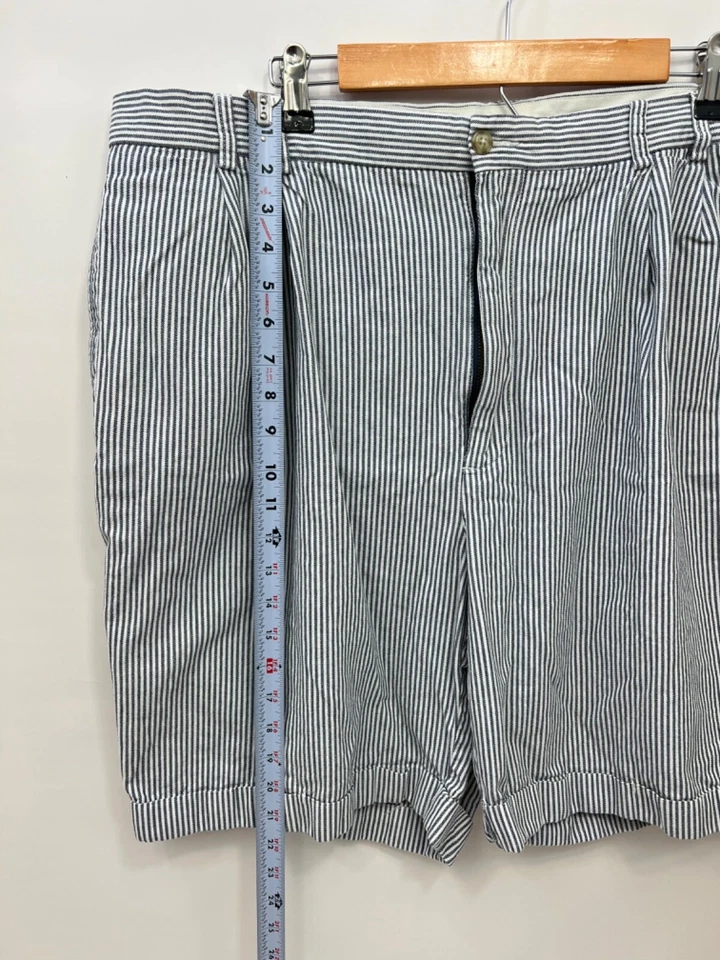 Pantalones Cortos Turbury Seersucker Rayas Azul/Blanco Para Hombre Talla 42 Foto 4 de 4