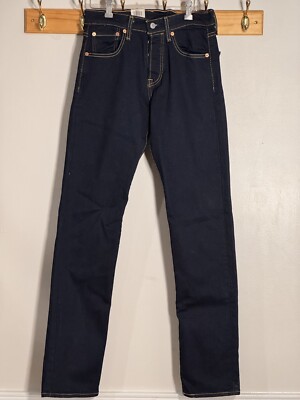 NEW Levi's 501 Original Fit Men's Jeans 28 x 34 Straight Dark Rinse Denim