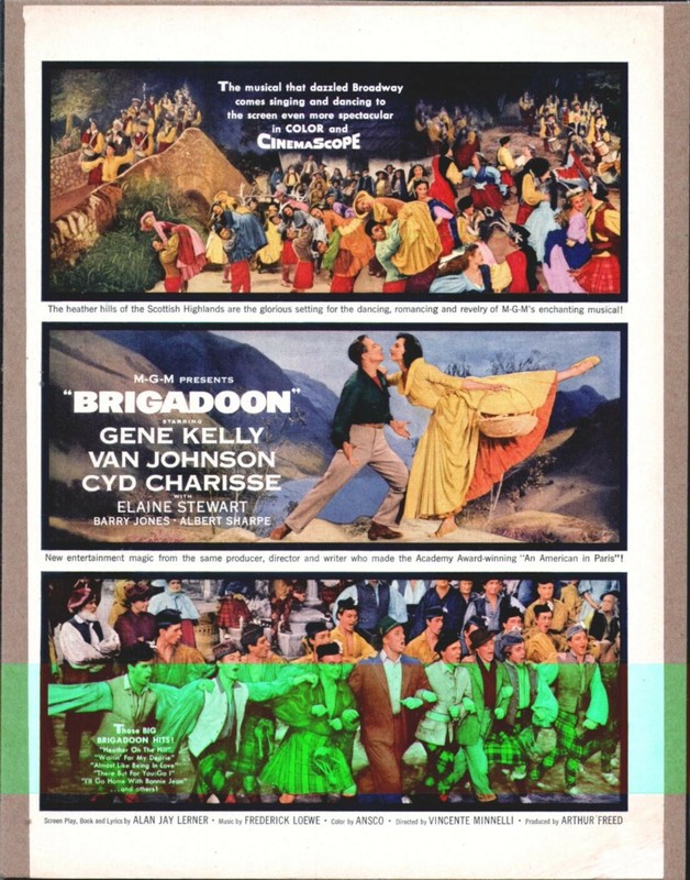 1954 BRIGADOON Gene Kelly Original Vintage Movie Promo Ad