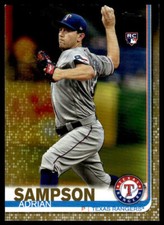 2019 Topps Update Adrian Sampson #US219 Gold #'d /2019 RC Texas Rangers