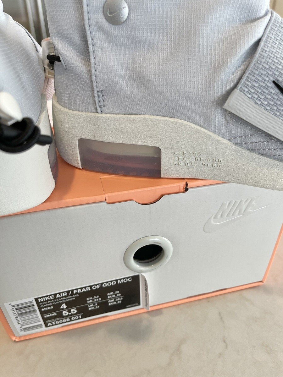Size 4 - Nike Air Fear Of God Moc Pure Platinum for sale online | eBay