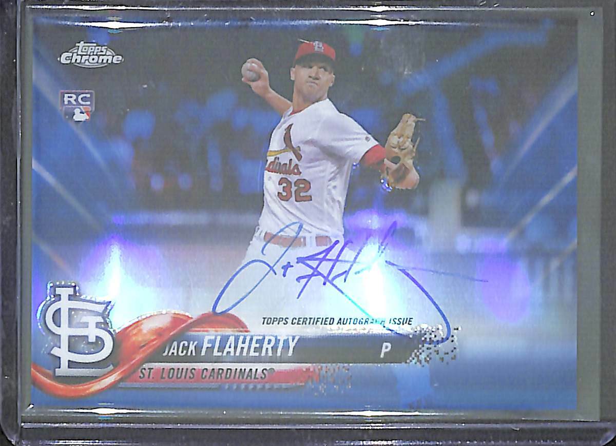 2018 Topps Chrome Blue Refractor Rookie Autograph #RA-JF Jack Flaherty 84/150