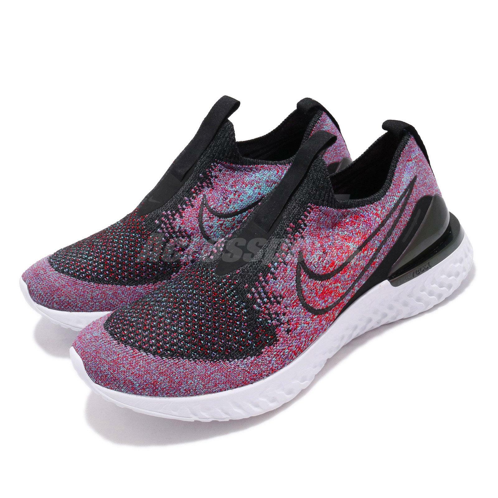 epic phantom react flyknit black university red hyper jade