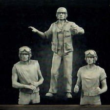 1/35 Resin Model Kit USMC Sherman Tank Crew 3 Figures Unassembled Unpainted