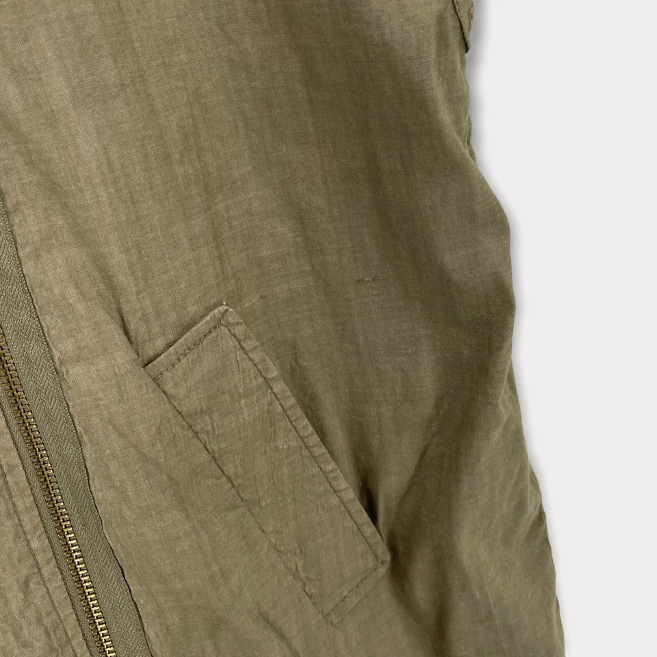 Maje Olive Green Asymmetric Zipper Crepe Oversized Jacket Size 36 US 4 - Image 4 of 4