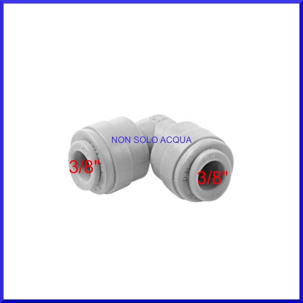 Raccordo rapido acqua 3/8" per osmosi inversa depuratori purificatori 90° in-out