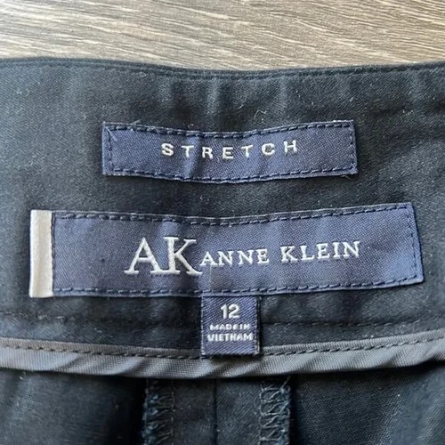 Anne Klein Black Side Zip Straight Leg Dress Pants 12 - Picture 2 of 3