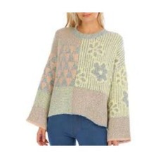 Moon Madison Multiprint Comfy Sweater Spring Indie Artsy Chic Cute SZ S:NWT
