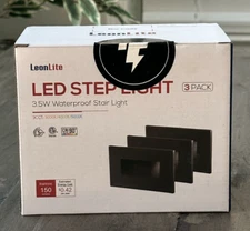 LeonLite LED Step Light 3.5W Waterproof Stair Light 150 Lumens 3-Pack