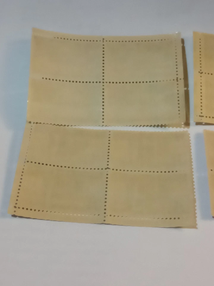 MINT NH OG FOUR 3 CENT STAMP BLOCKS CV 7.80 - Image 4 of 4