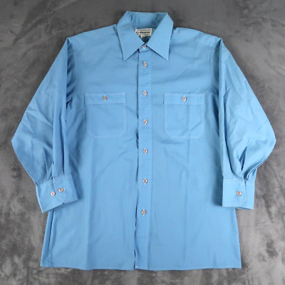 Vintage Le Chevron Shirt Mens Medium M Button Up Collar Disco Long Sleeve
