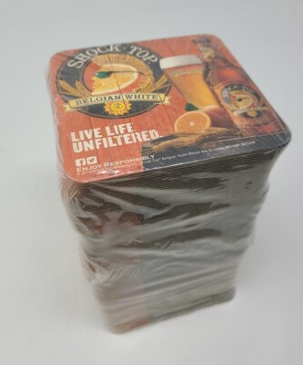 125 Count Shock Top Coasters Belgian White Tailgate Beer Sleeve Mats Bar Brewery