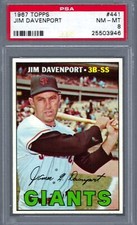 1967 Topps #441 PSA 8 Jim Davenport Giants 441 Nice!