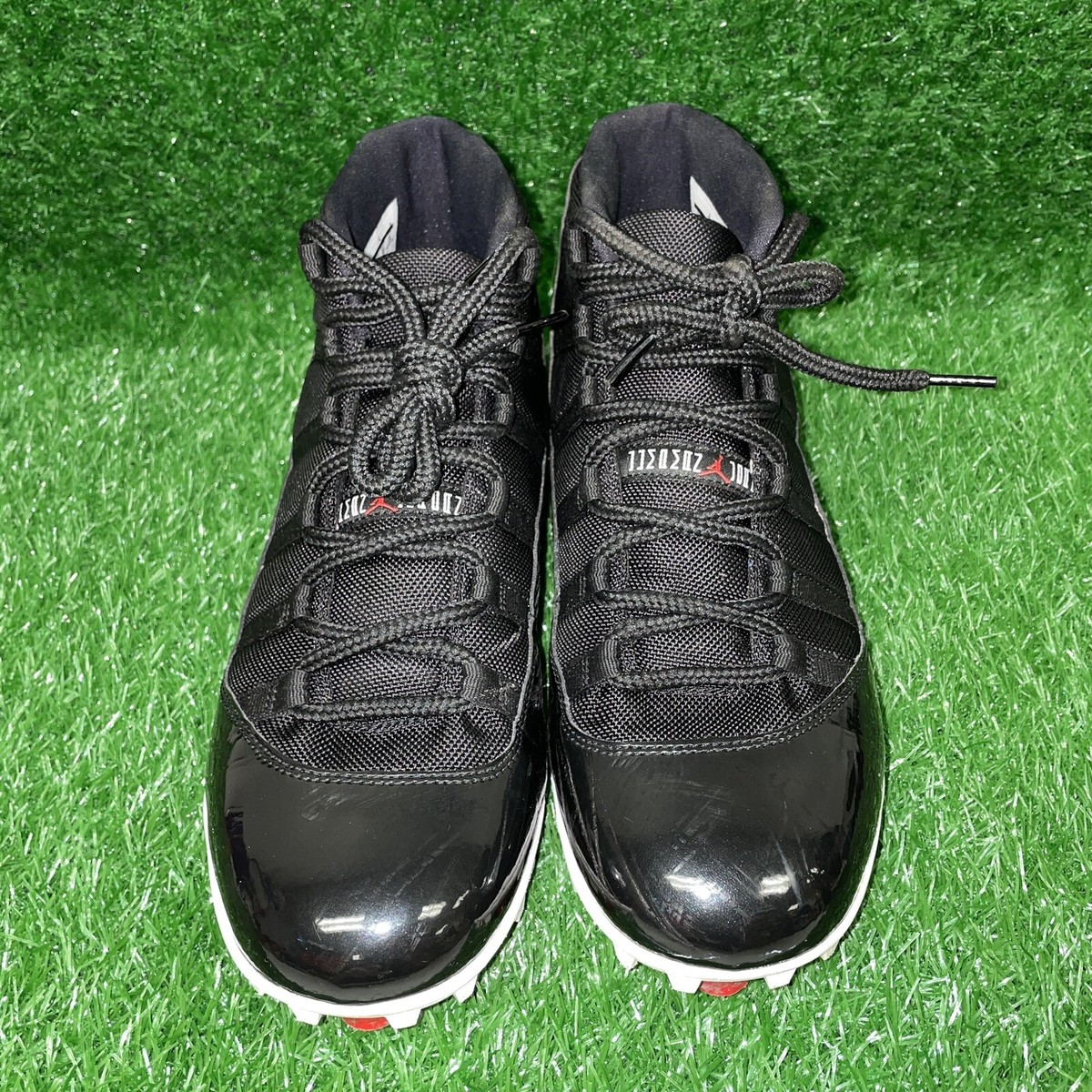Nike Air Jordan 11 Retro TD Football Cleats Bred Black Size 12