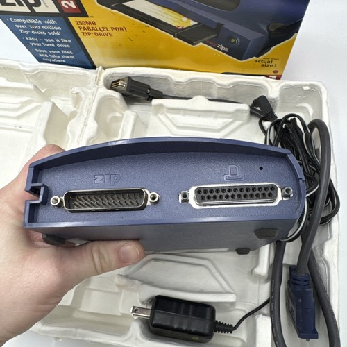 Iomega 250MB External Parallel Port Drive Z250P- Blue w/ Cables Untested As Is - 第 6/8 張圖片