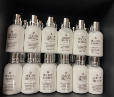 MOLTON BROWN 36x 50 ml marrón Molton coco y sándalo loción corporal conjunto de cajas de regalo