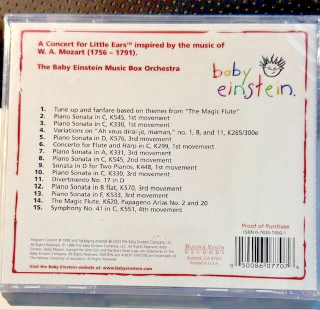 Baby Einstein: Baby Mozart by Baby Einstein/Bill Weisbach (CD, May