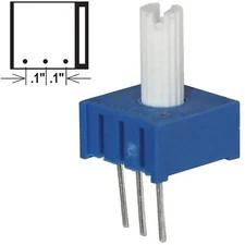 1K Ohm ½W Single Turn Cermet Potentiometer with Shaft, 0.1" Pin Spacing, ⅜-inch
