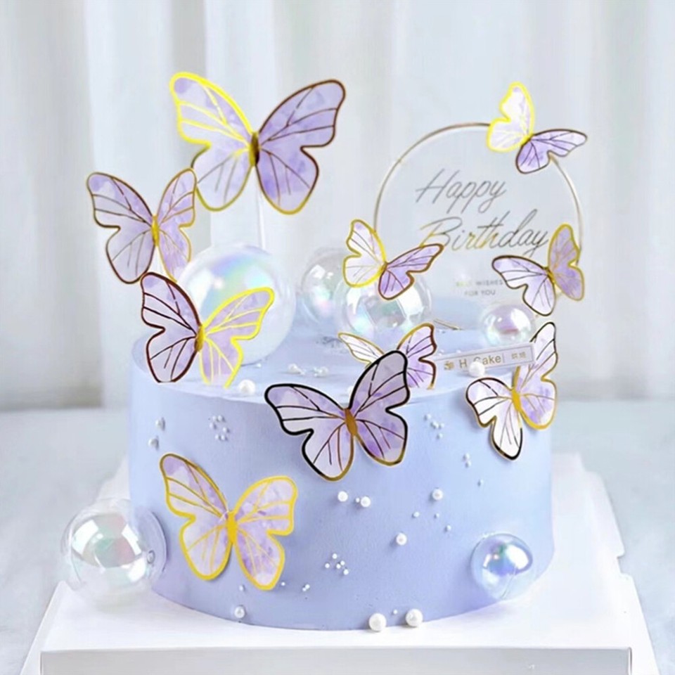 Butterfly Cake Insert Butterflies Toothpicks Cupcake Ornament Birthday
