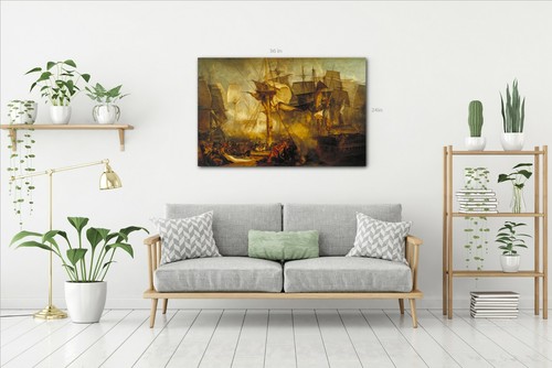 Turner The Battle of Trafalgar 21 October 1805 Canvas Wall Art Ready To Hang - Picture 5 of 6