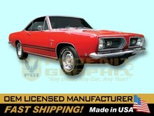 1967 1968 Plymouth Barracuda Decals Lower Body Stripes Kit