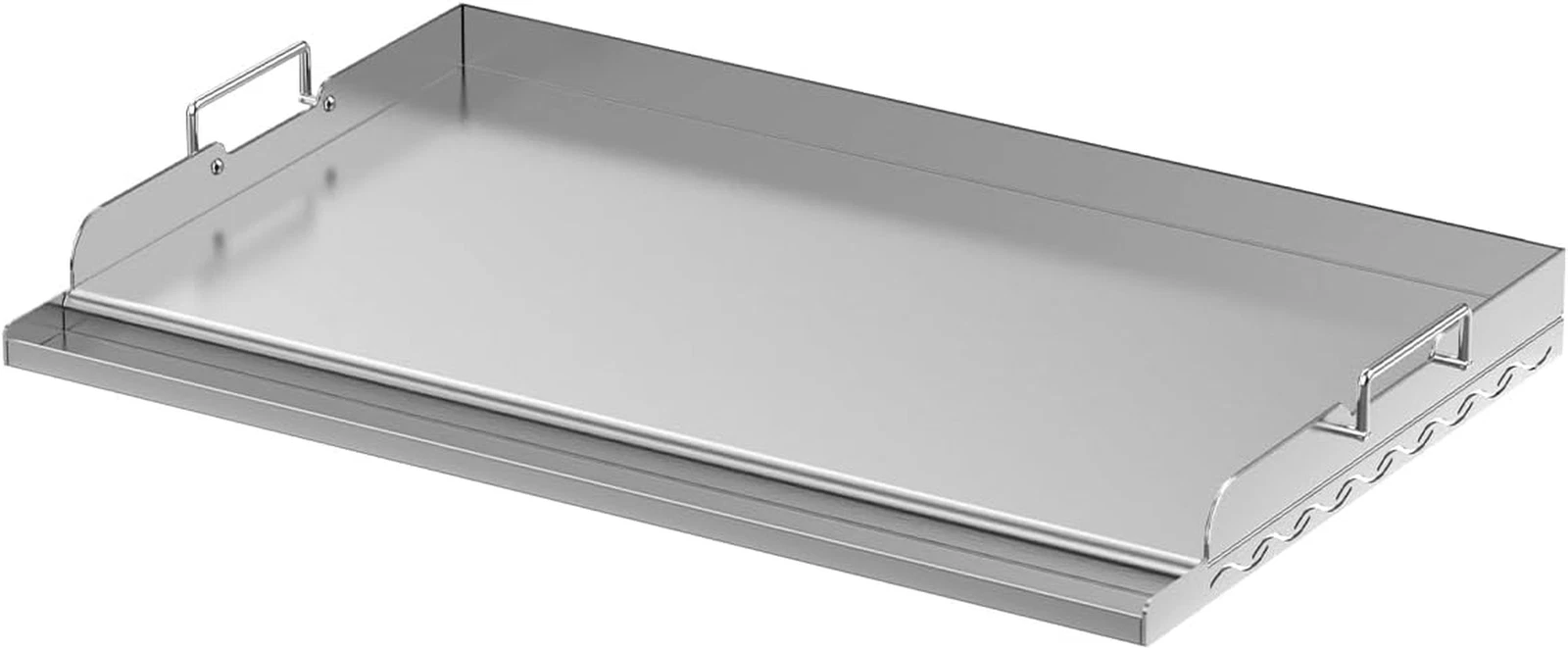 25" Stainless Steel Griddle for BBQ & Outdoor Cooking with Foldable Handles