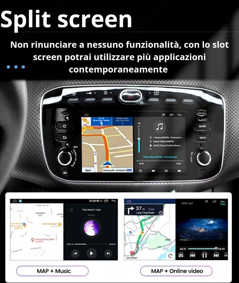 Autoradio stereo Android 6.1 Pollici per Fiat Punto Evo 2012 al 2015 - Immagine 4 di 4