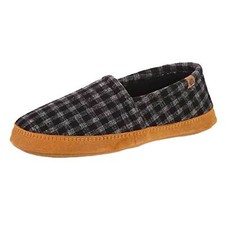 Acorn Men's Moccasins Original Textured Uppers, Black Plaid, X-LargeA10086BLPMXL
