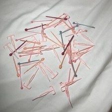 Vintage 55 Plastic Picks for Hair Rollers Curlers Pink