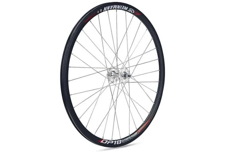 Jante vélo arrière fixie WEINMANN DP18 noire et argent avec pignon 16T
