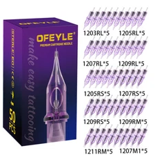 20-50Pcs Mixed Tattoo Cartridge Needles Purple Set for Apprentices Artists, Shop