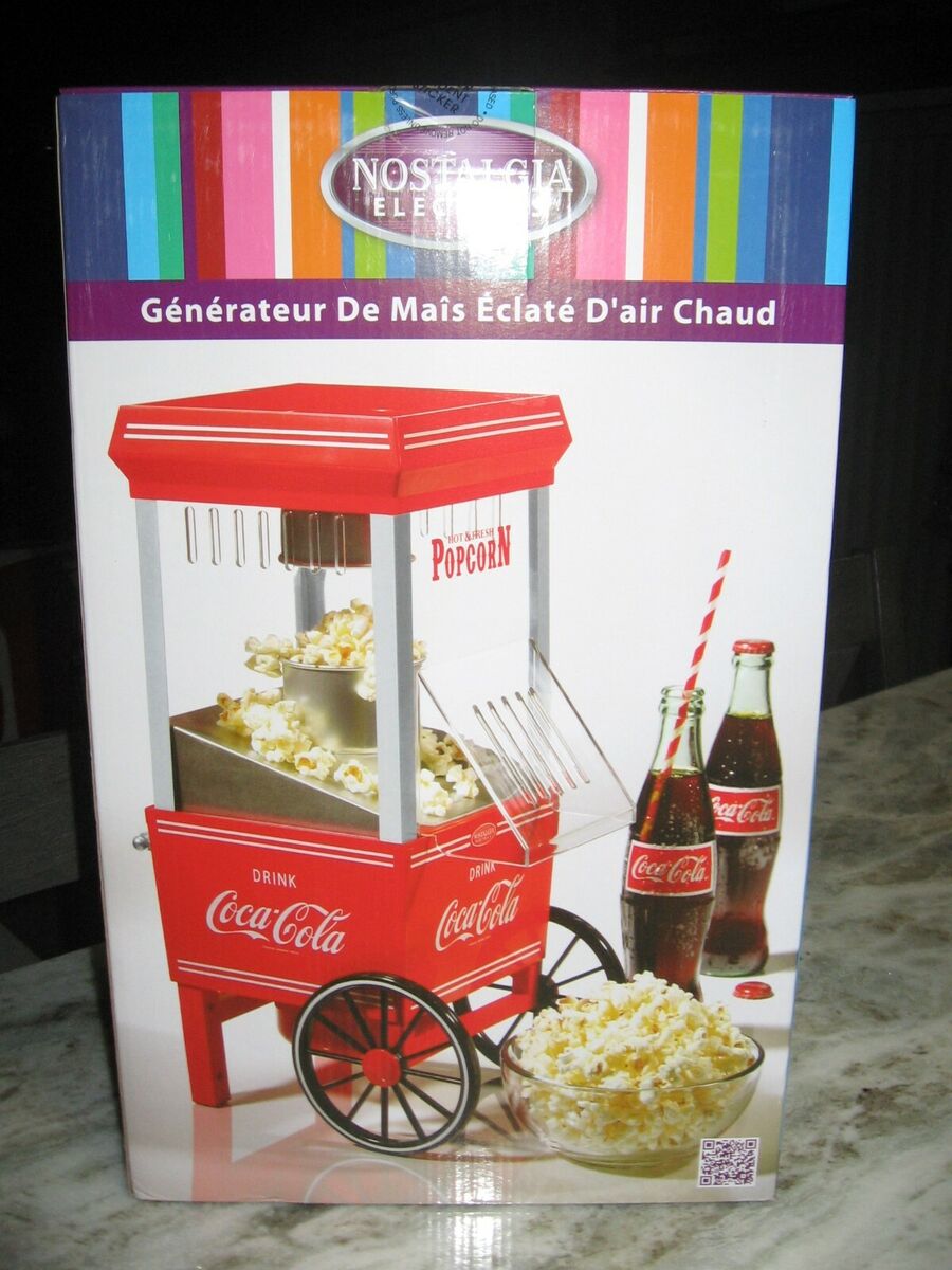 COCA COLA COUNTER TOP CART HOT AIR POPCORN MAKER BY COCA COLA COUNTER TOP CART HOT AIR POPCORN MAKER BY