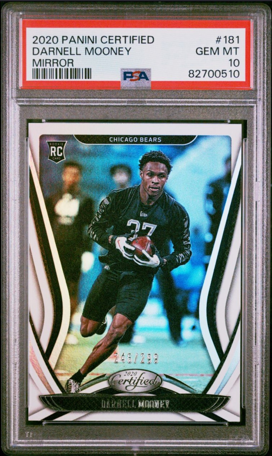 2020 CERTIFIED MIRROR #181 DARNELL MOONEY RC CHICAGO BEARS ROOKIE PSA 10 POP 1